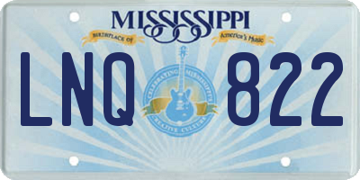 MS license plate LNQ822