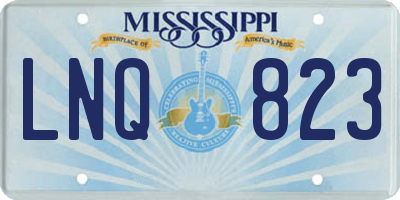 MS license plate LNQ823
