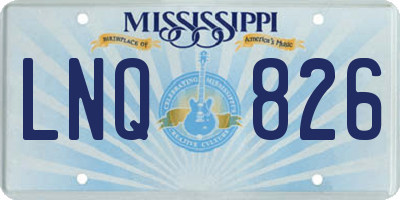MS license plate LNQ826