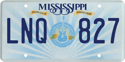 MS license plate LNQ827