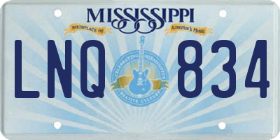 MS license plate LNQ834