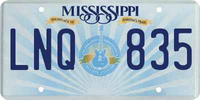 MS license plate LNQ835