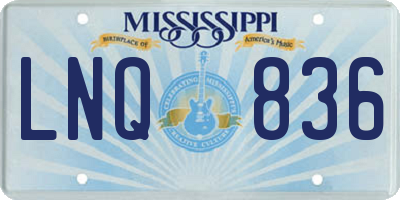 MS license plate LNQ836