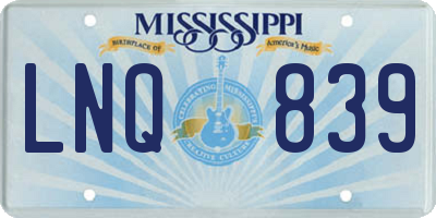 MS license plate LNQ839