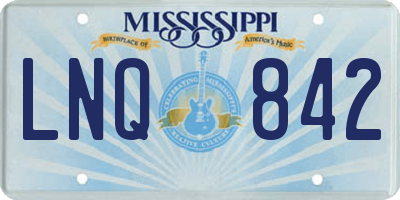MS license plate LNQ842