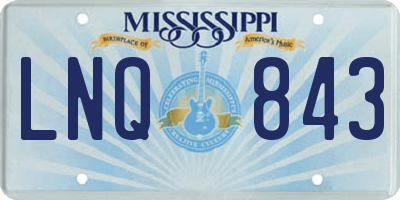 MS license plate LNQ843