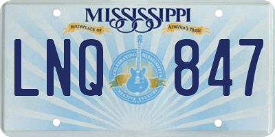 MS license plate LNQ847