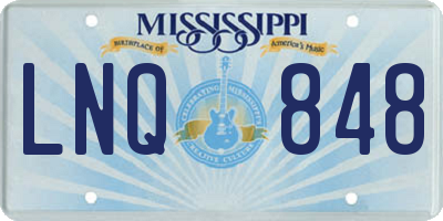 MS license plate LNQ848