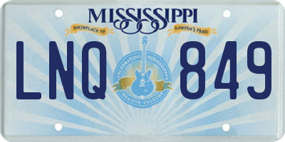 MS license plate LNQ849