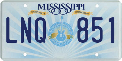 MS license plate LNQ851