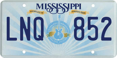 MS license plate LNQ852