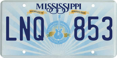 MS license plate LNQ853
