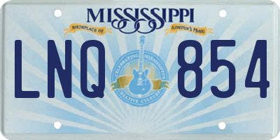 MS license plate LNQ854