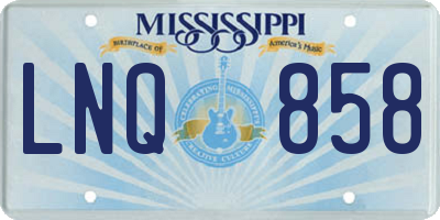 MS license plate LNQ858