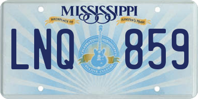 MS license plate LNQ859