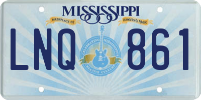 MS license plate LNQ861