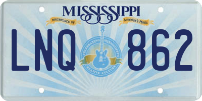 MS license plate LNQ862