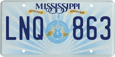 MS license plate LNQ863