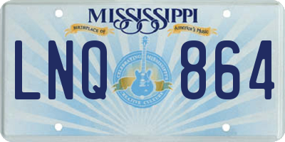 MS license plate LNQ864