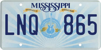 MS license plate LNQ865