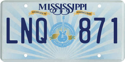 MS license plate LNQ871