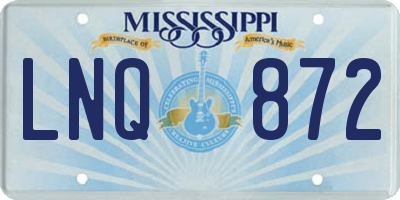 MS license plate LNQ872