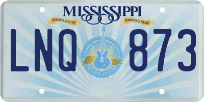MS license plate LNQ873