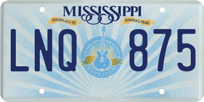 MS license plate LNQ875