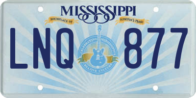 MS license plate LNQ877