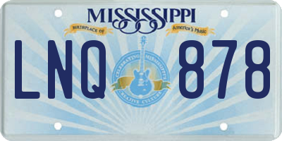 MS license plate LNQ878