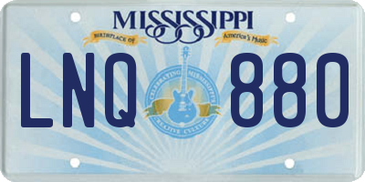 MS license plate LNQ880