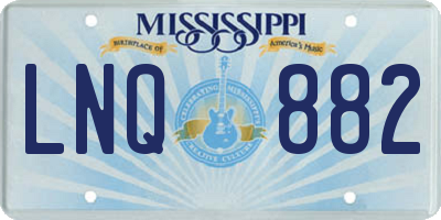 MS license plate LNQ882