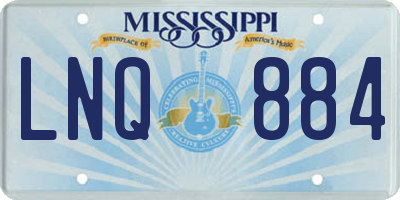 MS license plate LNQ884