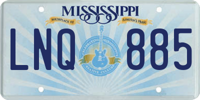 MS license plate LNQ885