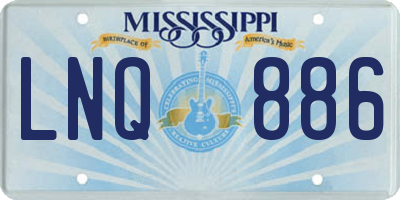 MS license plate LNQ886