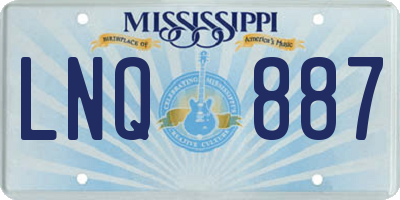 MS license plate LNQ887