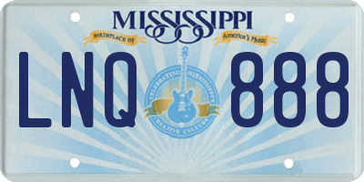 MS license plate LNQ888