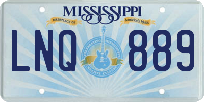 MS license plate LNQ889