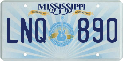 MS license plate LNQ890