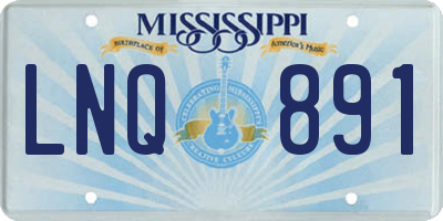 MS license plate LNQ891