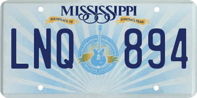 MS license plate LNQ894