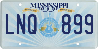 MS license plate LNQ899
