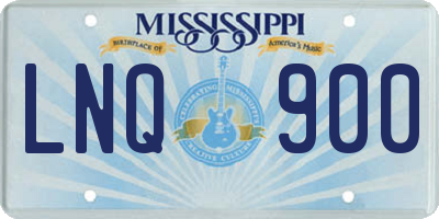 MS license plate LNQ900