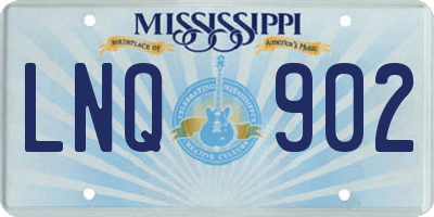 MS license plate LNQ902