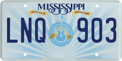 MS license plate LNQ903