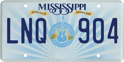 MS license plate LNQ904