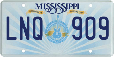 MS license plate LNQ909