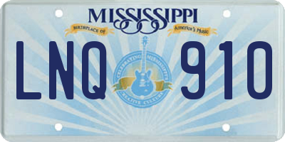 MS license plate LNQ910