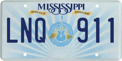 MS license plate LNQ911