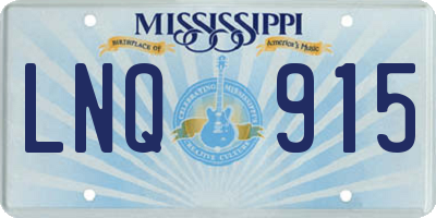 MS license plate LNQ915